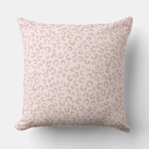 Elegant Rose Gold Glitter Leopard Pattern Cushion
