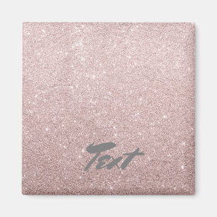 elegant rose gold glitter magnet