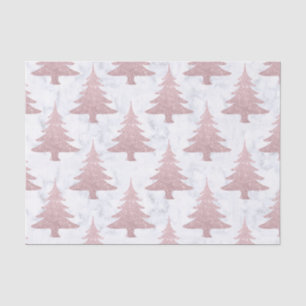 Elegant Rose Gold Glitter &  Marble Christmas Tree Tissue Paper