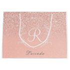 Elegant Rose Gold Glitter Monogram 