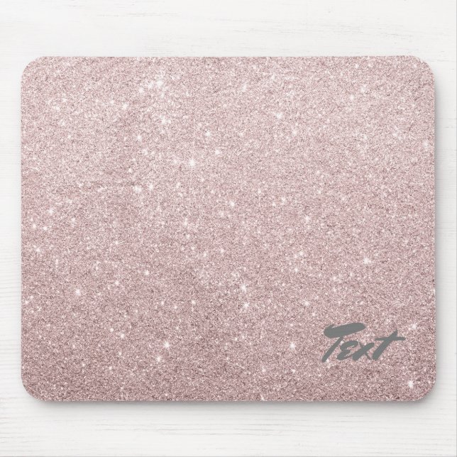 elegant rose gold glitter mouse mat (Front)