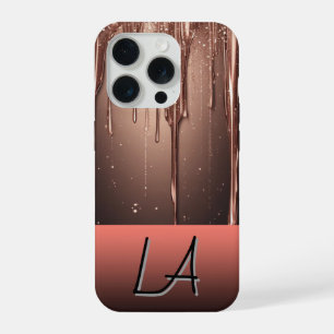 💖 Elegant Rose Gold Glitter Name Custom Drip✨👑 iPhone 15 Pro Case