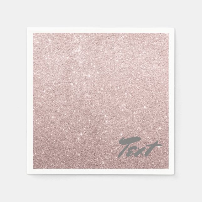 elegant rose gold glitter napkin (Front)