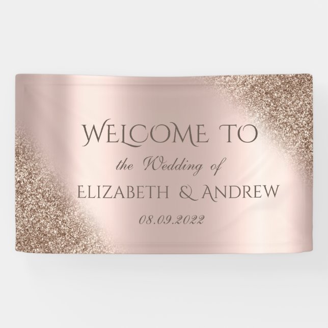 Elegant Rose Gold Glitter Ombre Banner (Horizontal)