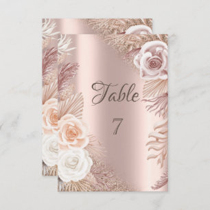 Elegant Rose Gold Glitter Ombre Boho Flowers Invitation
