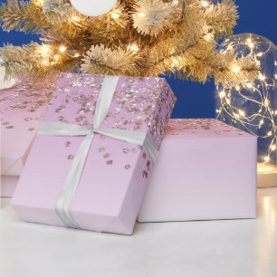 Elegant Rose Gold Glitter Ombre Cascading Wrapping Paper