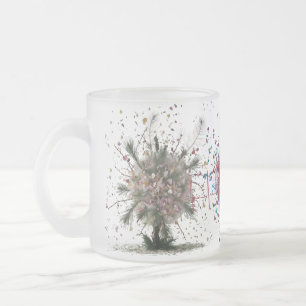 Elegant Rose Gold Glitter Ombre Frosted Glass Mug