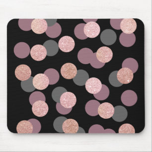 elegant rose gold glitter pastel pink confetti mouse mat