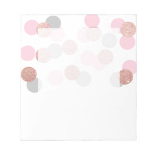 elegant rose gold glitter pastel pink confetti notepad