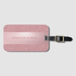 Elegant Rose Gold Glitter Professional Template Luggage Tag