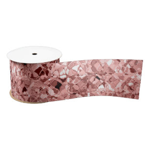 Elegant Rose Gold Glitter Sparkle Glam Sequin Satin Ribbon