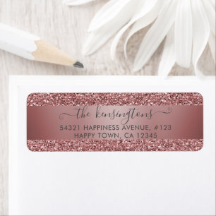 Elegant Rose Gold Glitter Sparkle Label