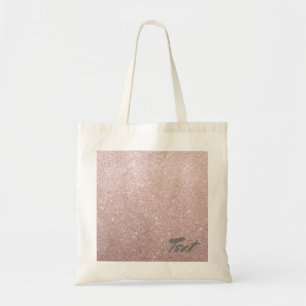 elegant rose gold glitter tote bag