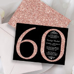 Elegant Rose Gold Glitter Typography 60th Birthday Invitation<br><div class="desc">Celebrate in style with these trendy and elegant rose gold glitter 60th Birthday invitations. The design is easy to personalise and your guests will be thrilled when they receive these stylish invites.</div>