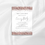 Elegant Rose Gold Glitter Wedding Evening Party Invitation<br><div class="desc">Elegant Rose Gold Glitter Wedding Evening Party. A set handwritten style for Evening Party and the rest of the text you can easily personalise.</div>