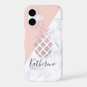 Elegant rose gold glitter white marble blush pink