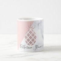 Elegant rose gold glitter white marble blush pink