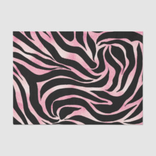 Elegant Rose Gold Glitter Zebra Black Animal Print Tissue Paper