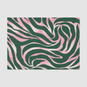 Elegant Rose Gold Glitter Zebra Green Animal Print Tissue Paper