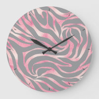 Elegant Rose Gold Glitter Zebra Grey Animal Print
