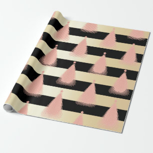 Elegant Rose Gold & Gold Christmas Tree Pattern Wrapping Paper