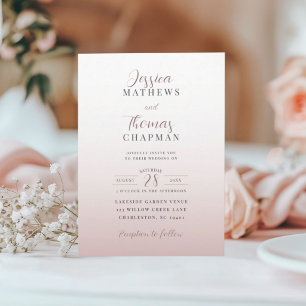 Elegant Rose Gold  Gradient Wedding Invitation