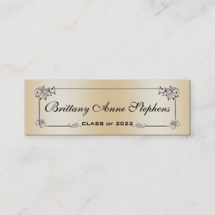 Elegant Rose Gold Graduation Name Card Insert