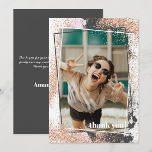 Elegant Rose Gold Graduation Thank You Card
