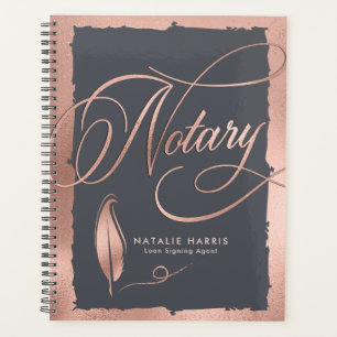 Elegant Rose Gold & Grey Notary Loan Agent   Planner
