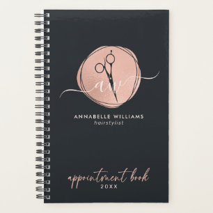 Elegant Rose Gold Hairstylist Appointment Book Planner
