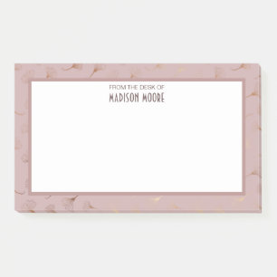 Elegant Rose Gold Hand Drawn Floral Post-it Notes