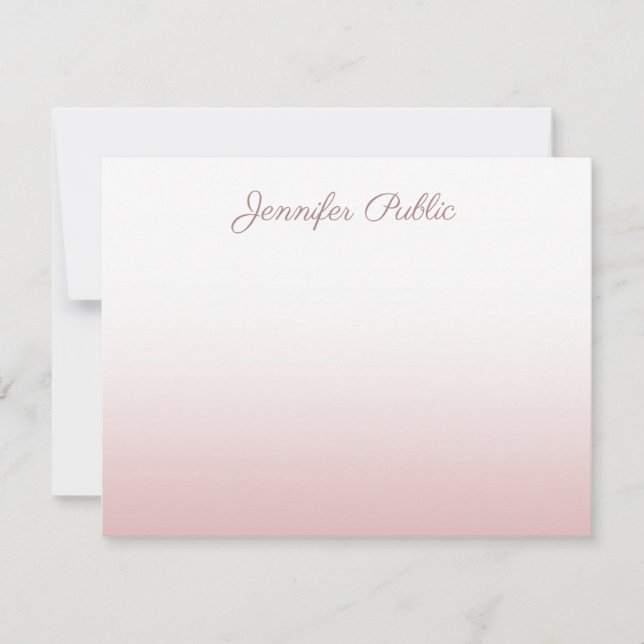 Elegant Rose Gold Handwriting Script Name Template (Front)