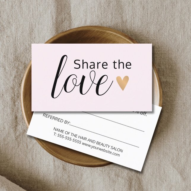 Elegant Rose Gold Heart Beauty Salon Referral (Creator Uploaded)