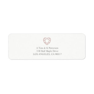 Elegant rose gold heart return address labels