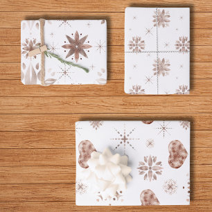 Elegant Rose Gold Hearts & Flowers on White Wrapping Paper Sheet