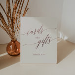 Elegant Rose Gold | Ivory Cards and Gifts Pedestal Sign<br><div class="desc">This elegant rose gold and ivory cards and gifts sign is perfect for a simple wedding or bridal shower. The blush pink design features a minimalist sign decorated with romantic and whimsical faux rose gold foil typography. The line of text at the bottom of the sign can be personalised with...</div>