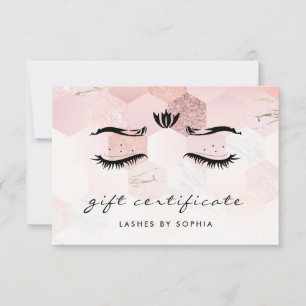 Elegant Rose Gold Lashes Gift Certificate