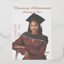 Elegant Rose Gold Law Graduation Foil Invitation