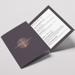Elegant Rose Gold Leaf Logo Purple Brochure