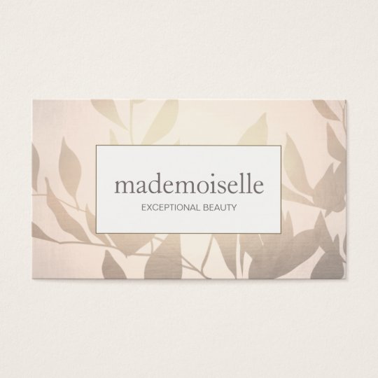Elegant Rose Gold Leaves Esthetian Beauty Business Card