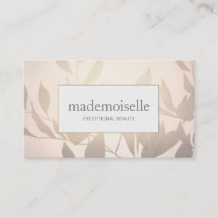 Elegant Rose Gold Leaves Esthetian Beauty Business Card