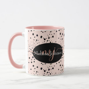 Elegant Rose Gold lettering on Black Mug
