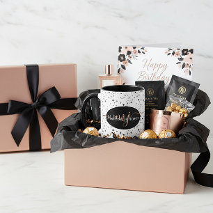 Elegant Rose Gold lettering on Black    Mug