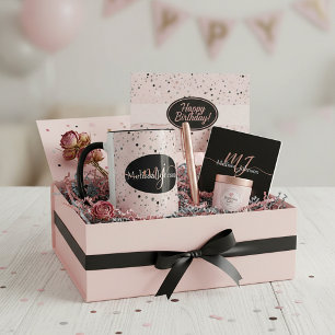 Elegant Rose Gold lettering on Black    Mug