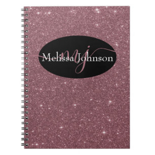 Elegant Rose Gold lettering on Black Notebook