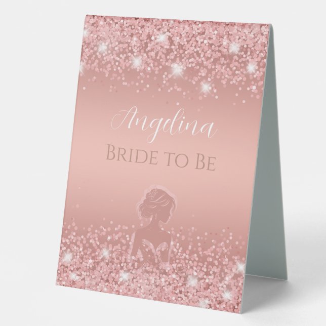 Elegant Rose Gold Luxe Shimmer Bridal Shower  (Front)