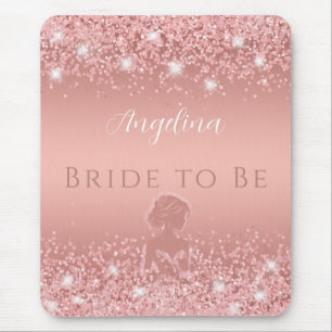 Elegant Rose Gold Luxe Shimmer Bridal Shower Mouse Mat