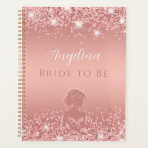 Elegant Rose Gold Luxe Shimmer Bridal Shower  Planner