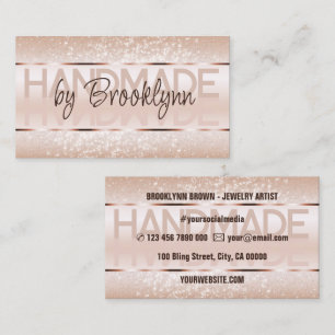 Elegant Rose Gold Luxurious Sparkle Glitter Glam Business Card
