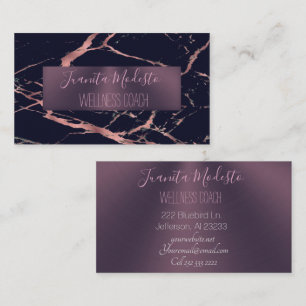 Elegant Rose Gold Marble Business Card